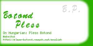 botond pless business card